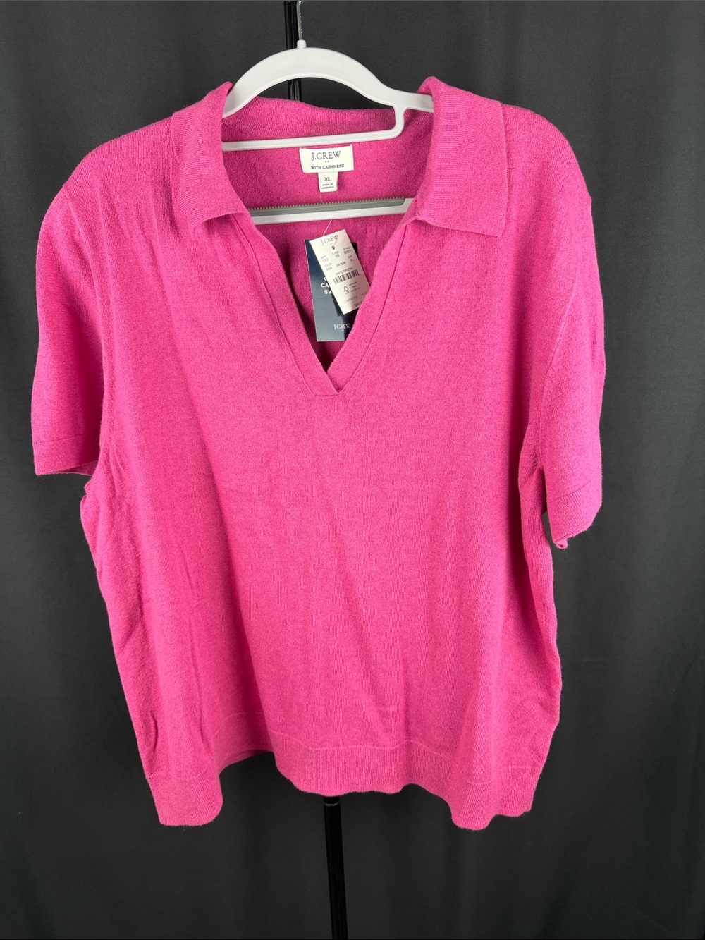 J. Crew Bright Pink Short Sleeve Polo Knit Top
